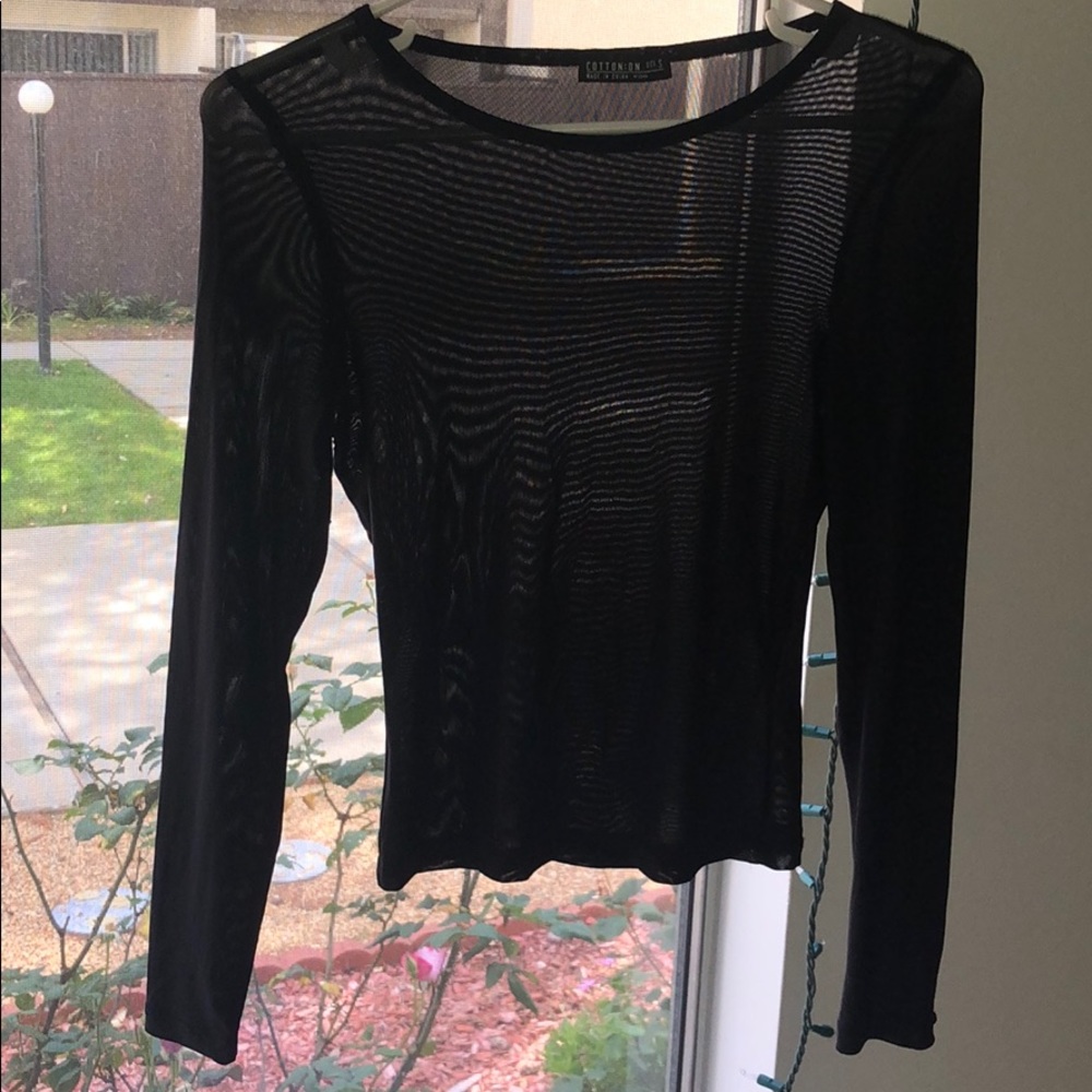 See through long sleeve shirt